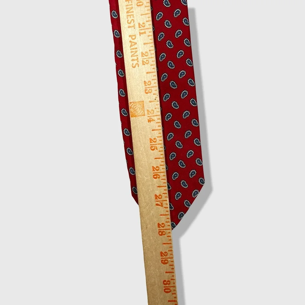 Robert Talbott Tie Mens OS Red Paisley Silk Preppy Old Money Aesthetic